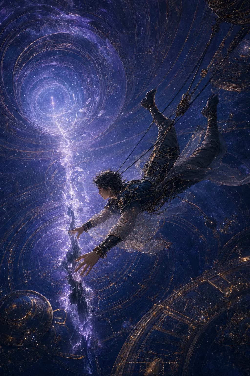 倒吊人原创牌面:修复者自愿倒悬进入失重井,从反向视角发现隐藏裂缝