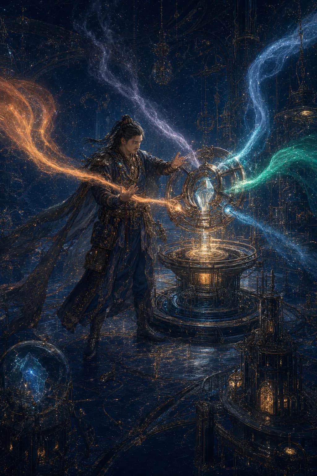 魔术师原创牌面:工艺师在原火工坊把四路失衡能源汇入一台新生装置